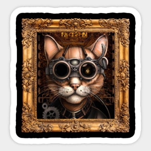 Steampunk Cat Self Portrait Sticker